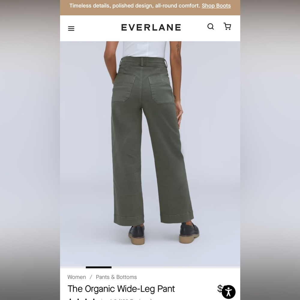 Everlane utility barrel pant in green